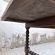 Solid oak table 1900 drapery style XL 280cm with extensions