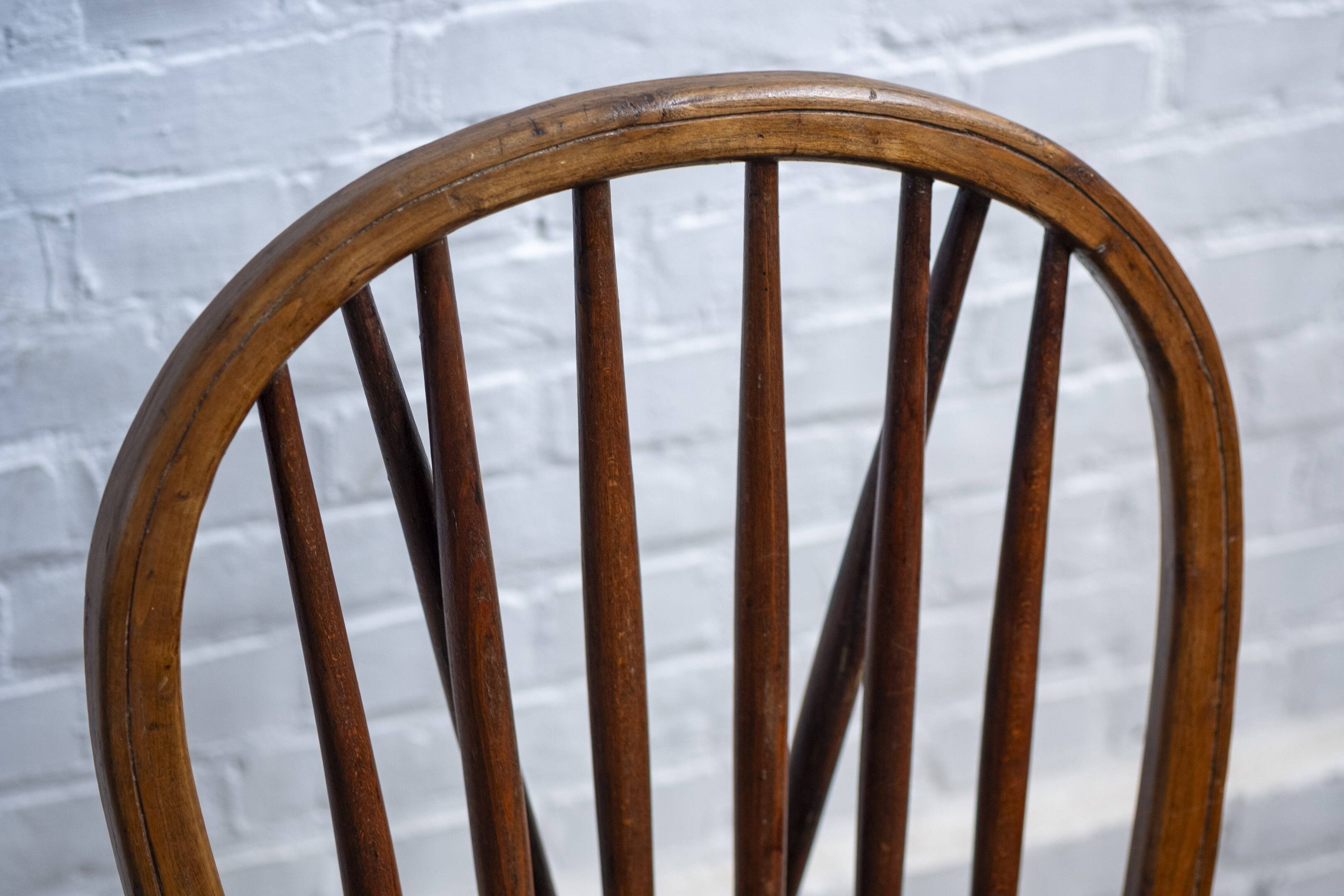 Early Charles Gibbons Windsor Chair in Elm, 1889 High Wycombe