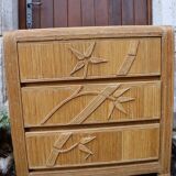 Rattan chest of drawers