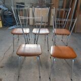 Suite of 5 vintage chairs 1950