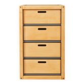 Commode Flötotto, années 1970, hêtre, HPL gris, 4 tiroirs