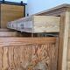 Large solid pitch pine sideboard, 206 x H150 cm, unique piece
