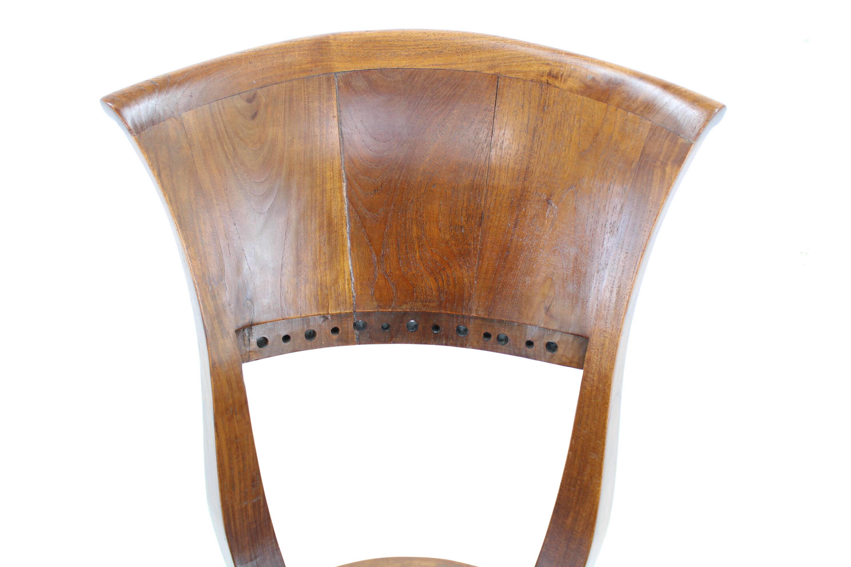 1980s Pair of Solid Teak Chairs, India