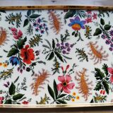 Vintage gold metal flowers tray