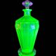 Val Saint Lambert “Montmartre” shaker / karaf met 2 glazen in uraniumglas c