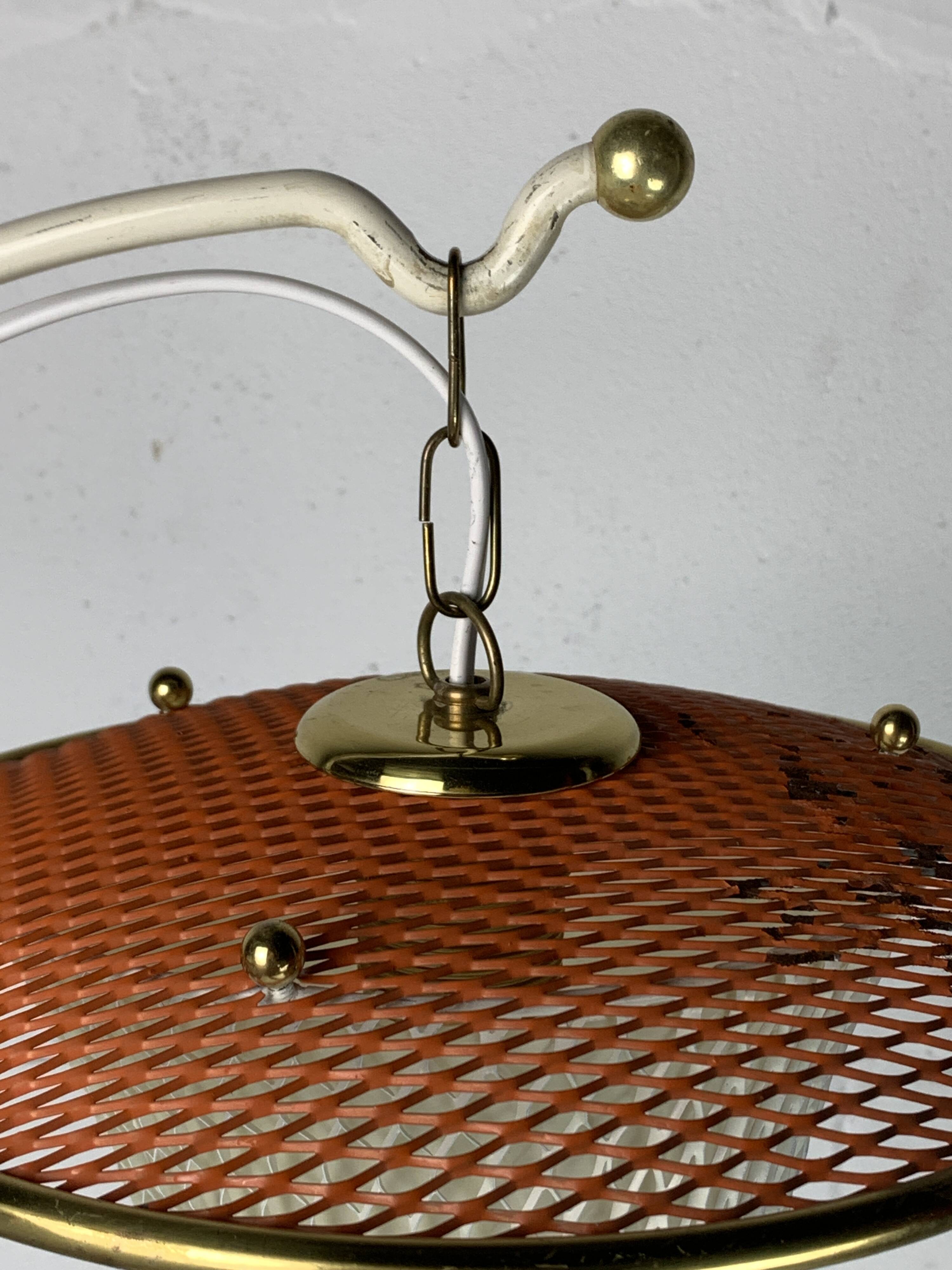 Midcentury French rockabilly lantern low floor lamp, 1950s