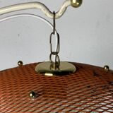 Midcentury French rockabilly lantern low floor lamp, 1950s