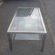 Steel coffee table, bronze and translucent glass circa 1970