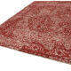 Tapis de laine rouge fait main oriental décoratif années 1980