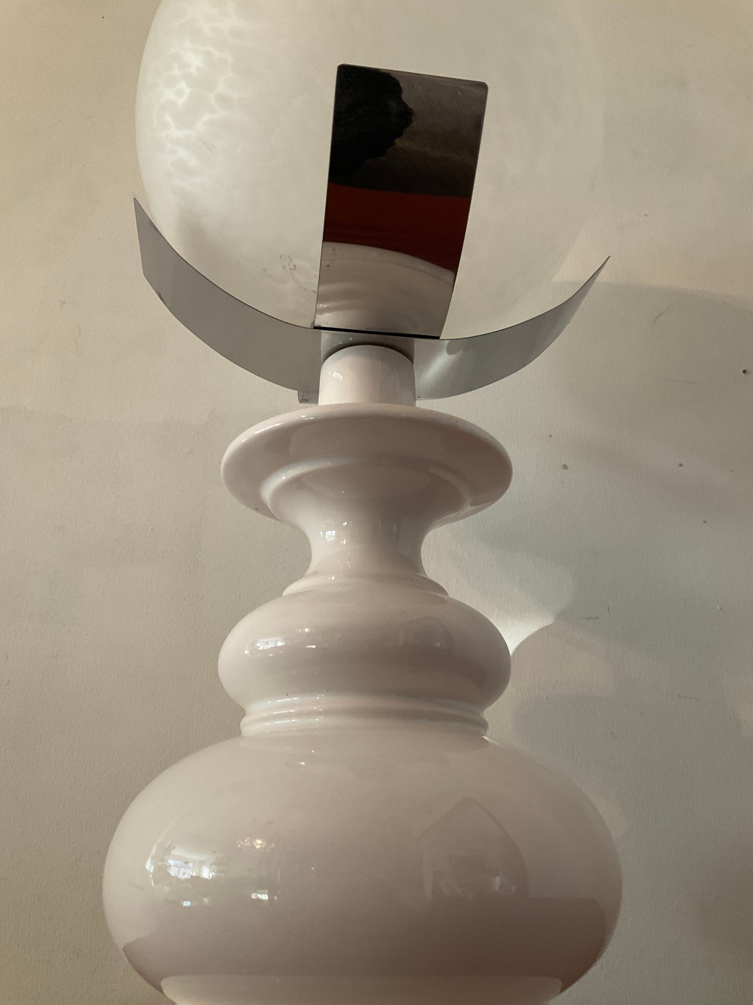 Vintage lamp globe vichy and ceramic 70s