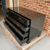 Black lacquered chest of drawers