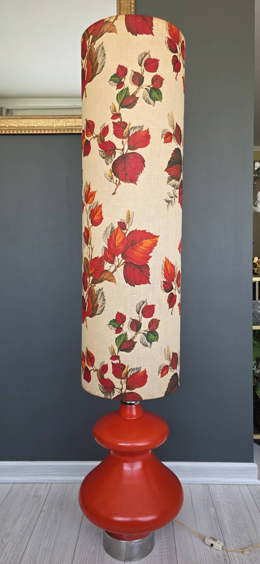 Vintage Space Age lamp 1970 - Red ceramic - Double lighting