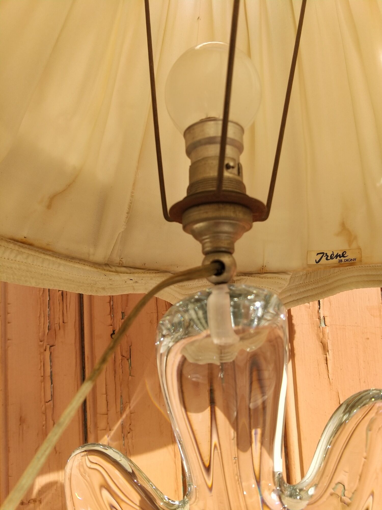 Lampe en cristal de Vannes forme libre , vintage