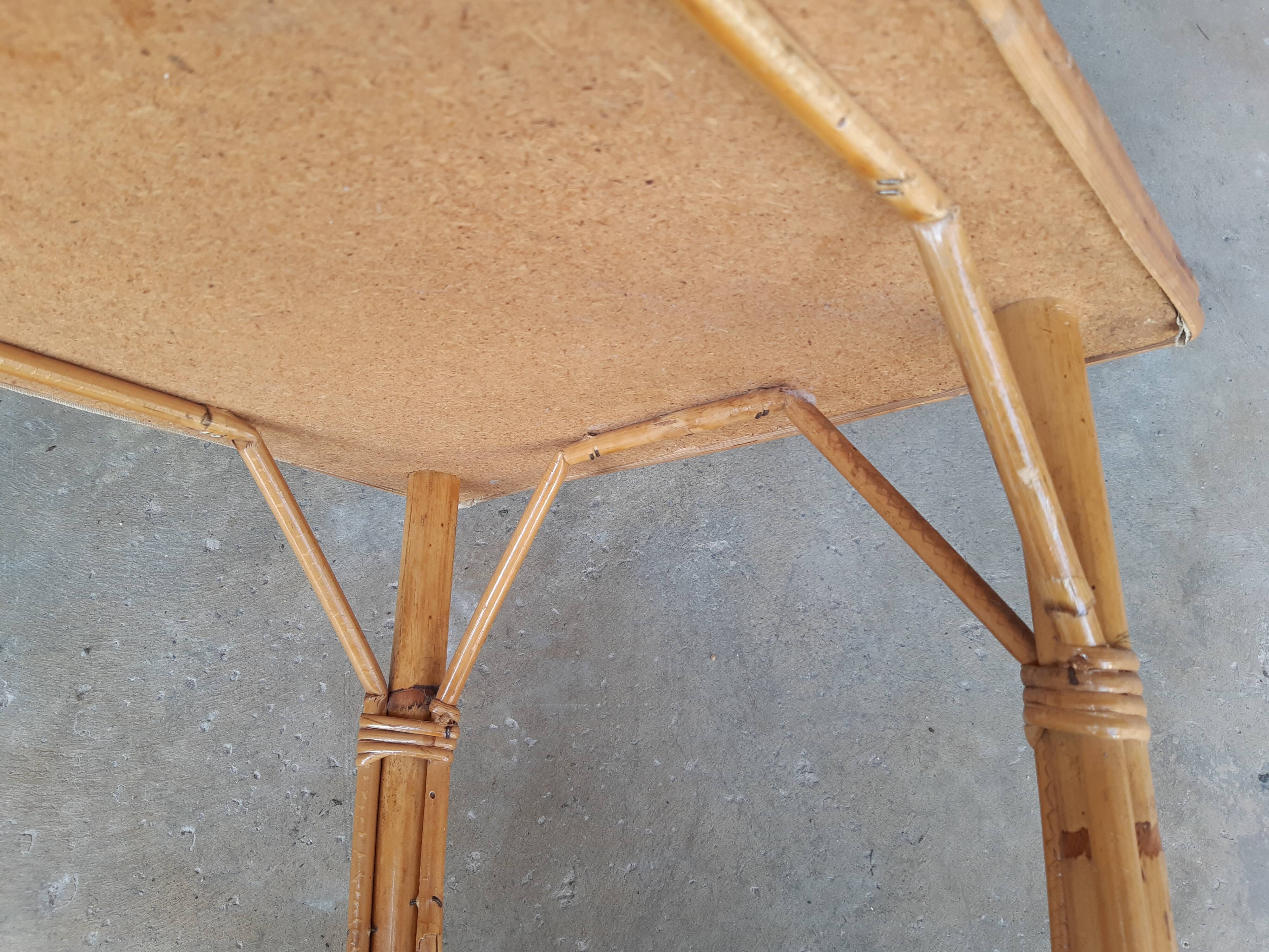 Rattan coffee table, vintage 60s