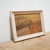 Vintage painting, oil on panel signed J. Arnaud