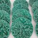 Set of 12 Green Majolica Leaf Plates Sarreguemines Digoin 1930