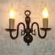 French Vintage Double Light Bronze Vintage Flemish Style Wall Light 5352
