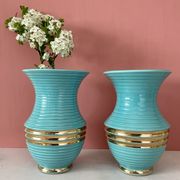 Set of two vintage art deco ceramic vases