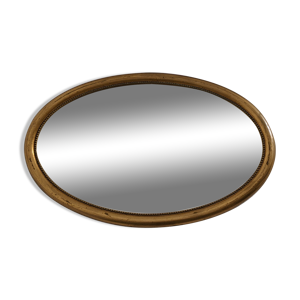 Miroir ovale en bois - stuc