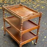 Serving cart/dessert bar trolley on wheels with removable tray