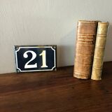 Old enamelled plate number 21