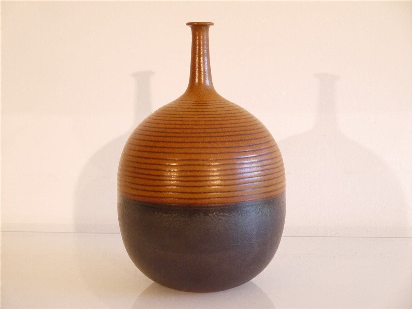 Vintage ceramic ball vase by Joan Carillo 1970