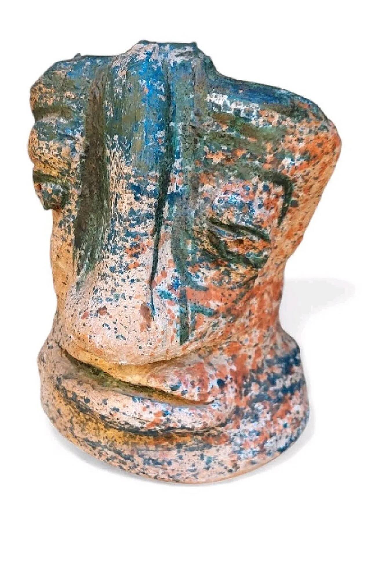 Glazed terracotta sculpture vase, late 20th century