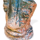 Glazed terracotta sculpture vase, late 20th century