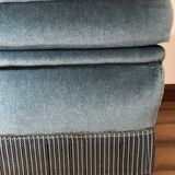 Blue velvet pouf