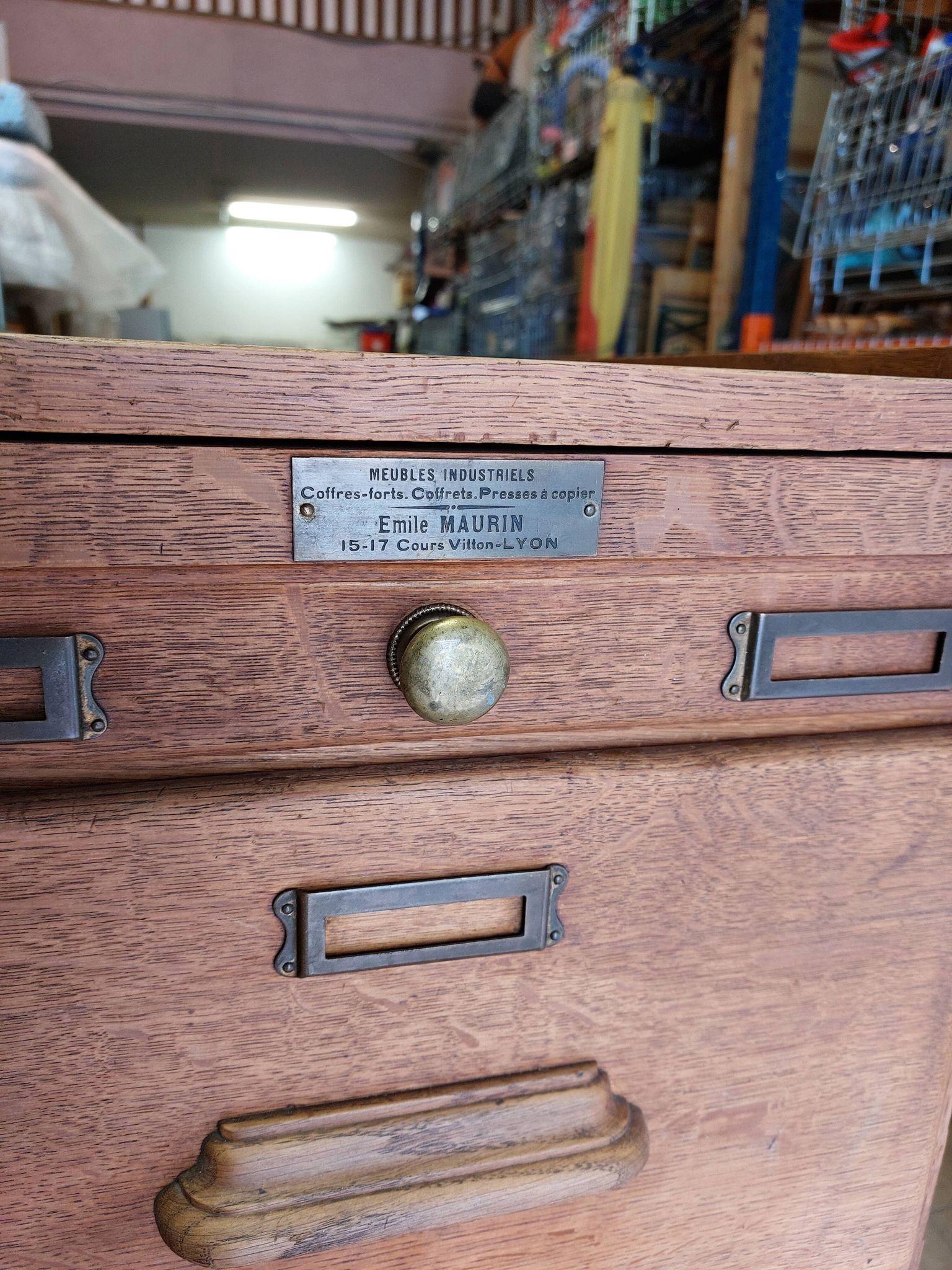 Antique trade furniture - oak filing cabinet - 1930s/40s
