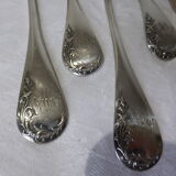 6 vintage silver plated soup spoons with hallmarks