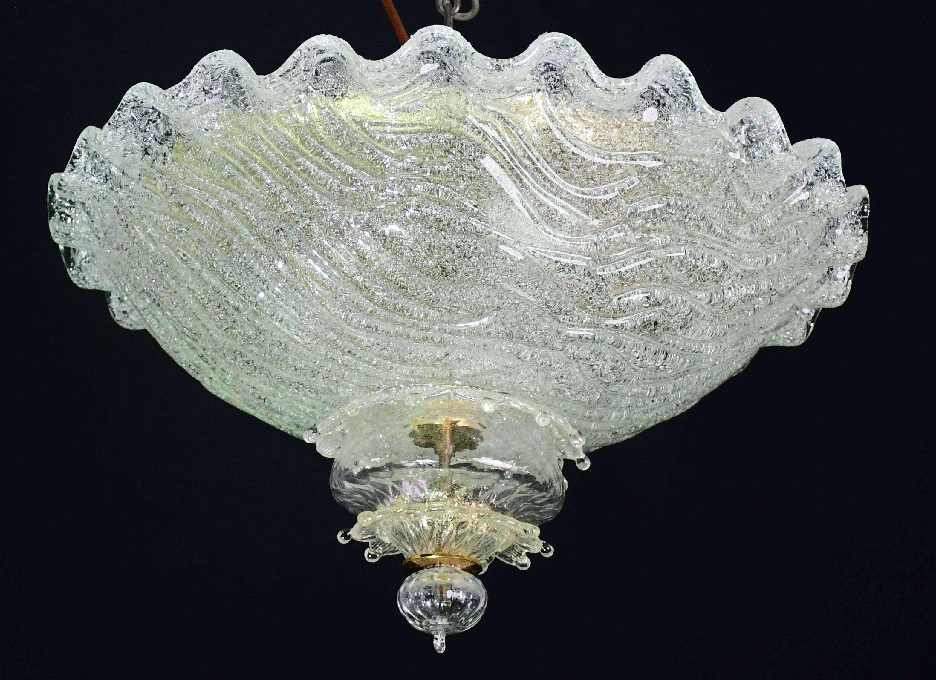 "The Crown" Charming Italian Murano Glass Ceiling Fixture, Murano, 1970