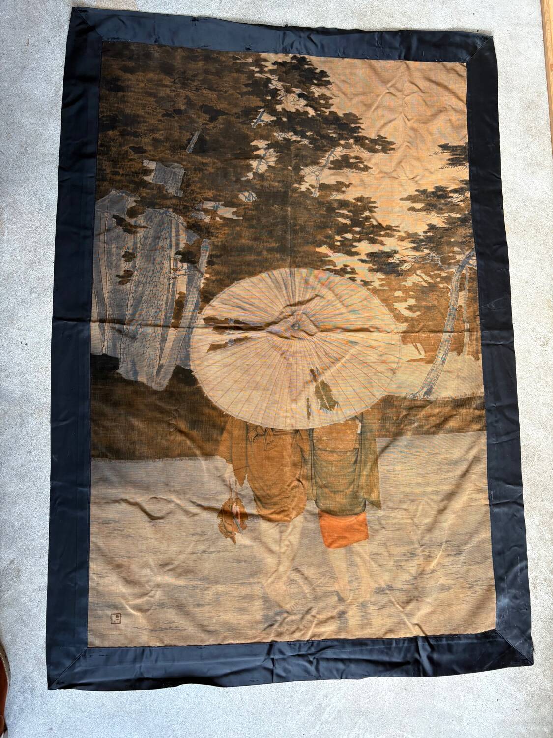Ancient Japanese tapestry – Yūzen velvet Birodo