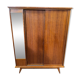 Vintage sliding door wardrobe with mirror - 1970s