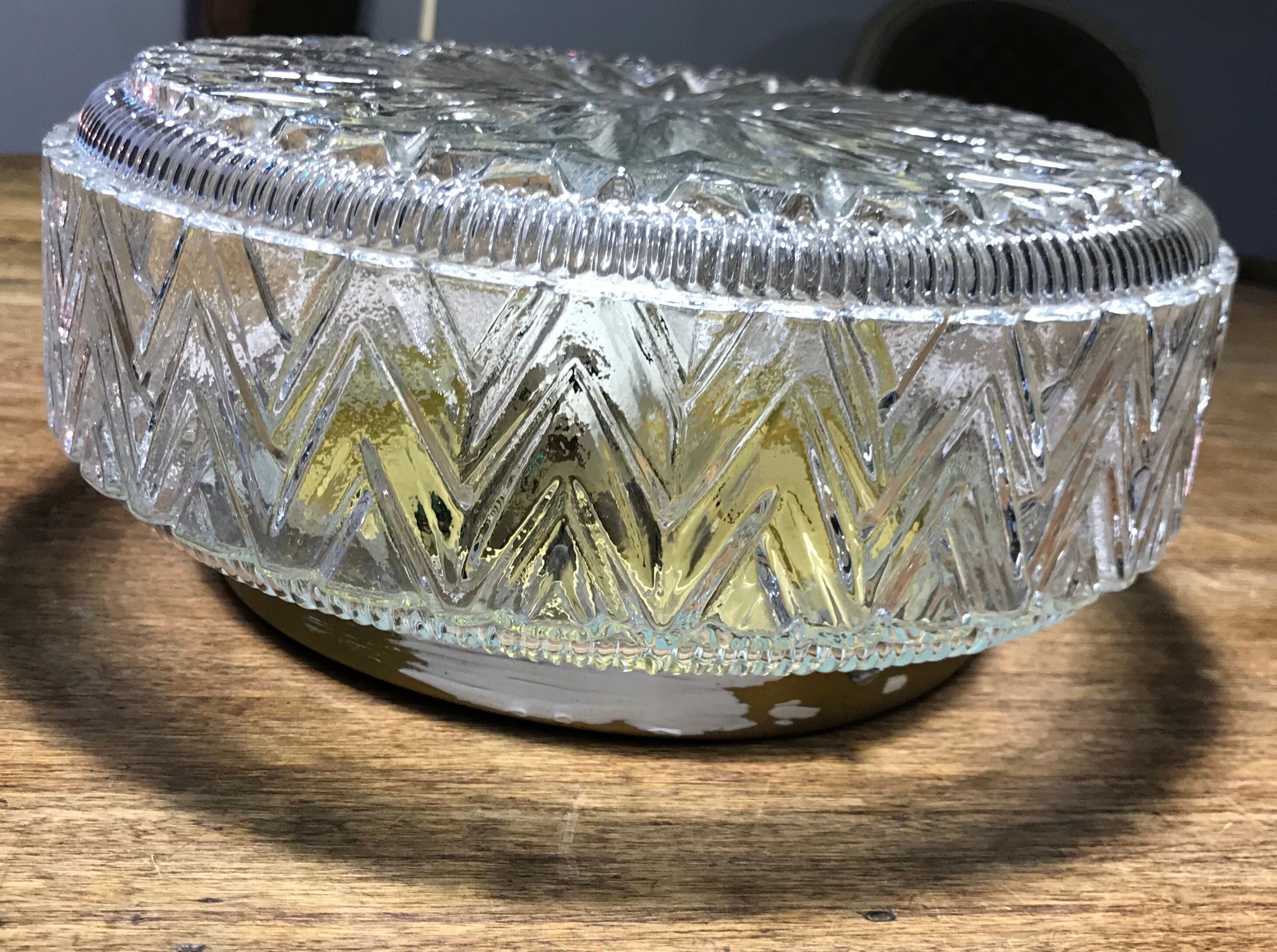 Molded glass ceiling light