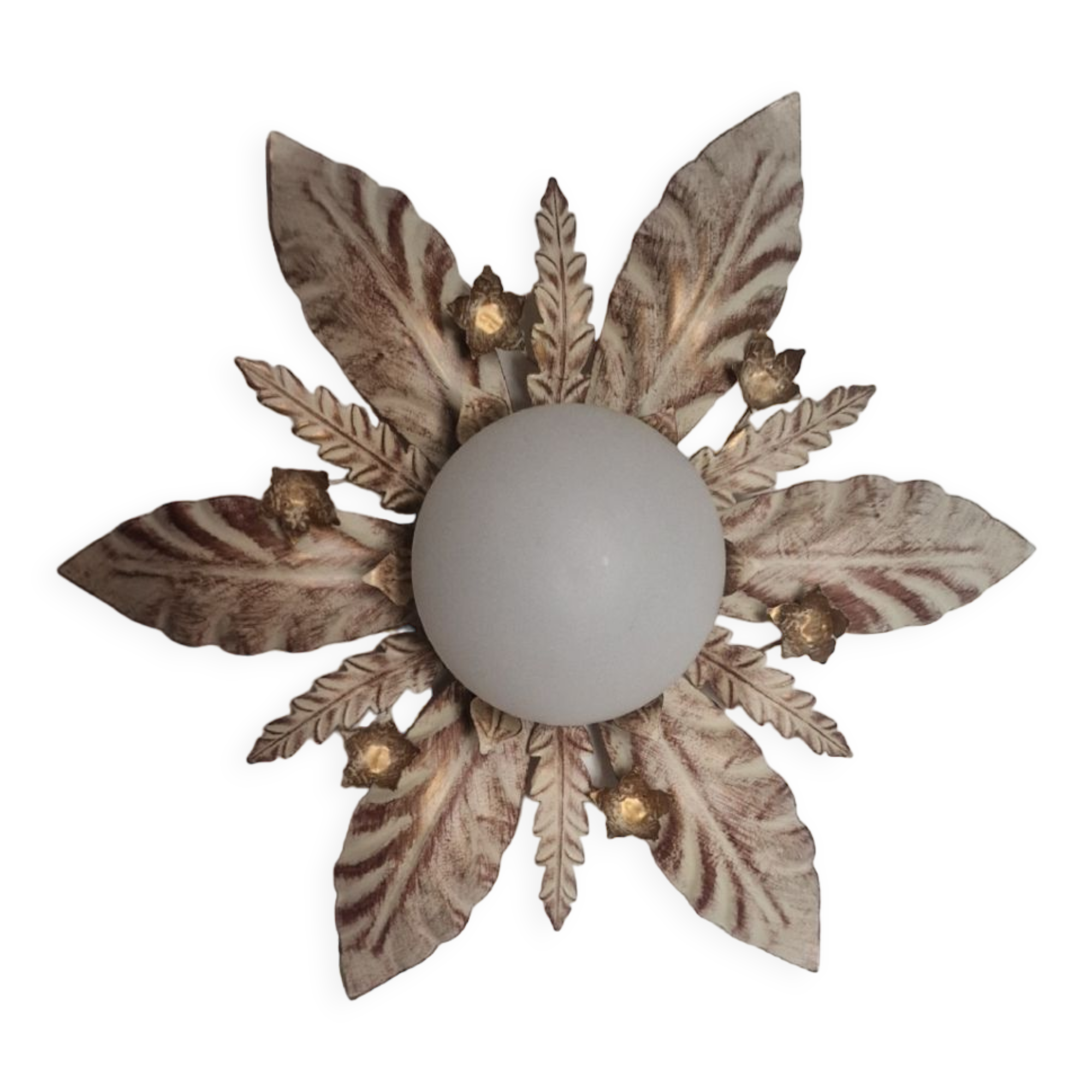 Wall lamp or floral ceiling lamp in white globe