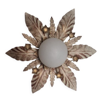 Wall lamp or floral ceiling lamp in white globe