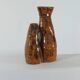 Vintage brutalist ceramic twin vase