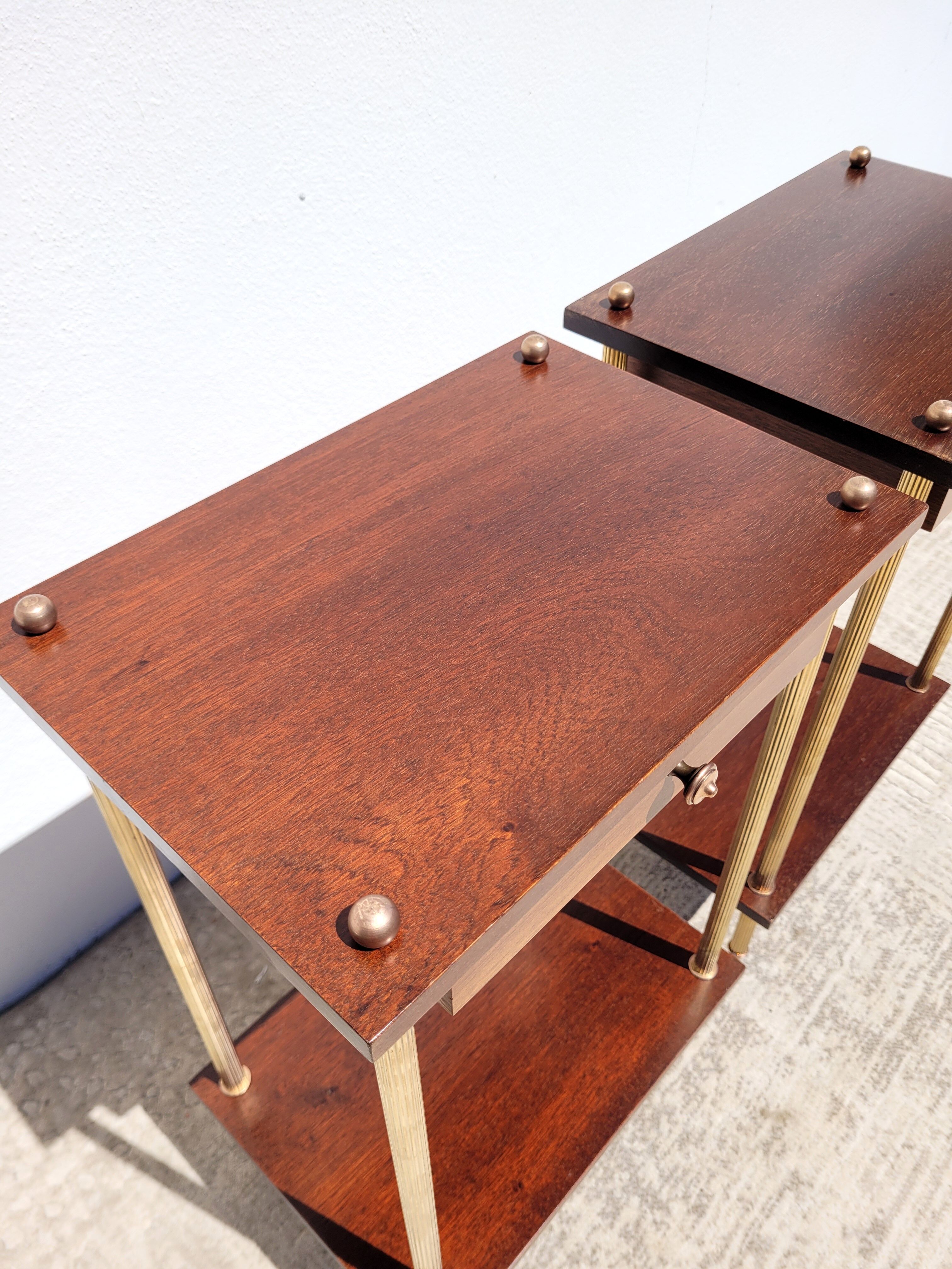 Pair bedside tables 1950