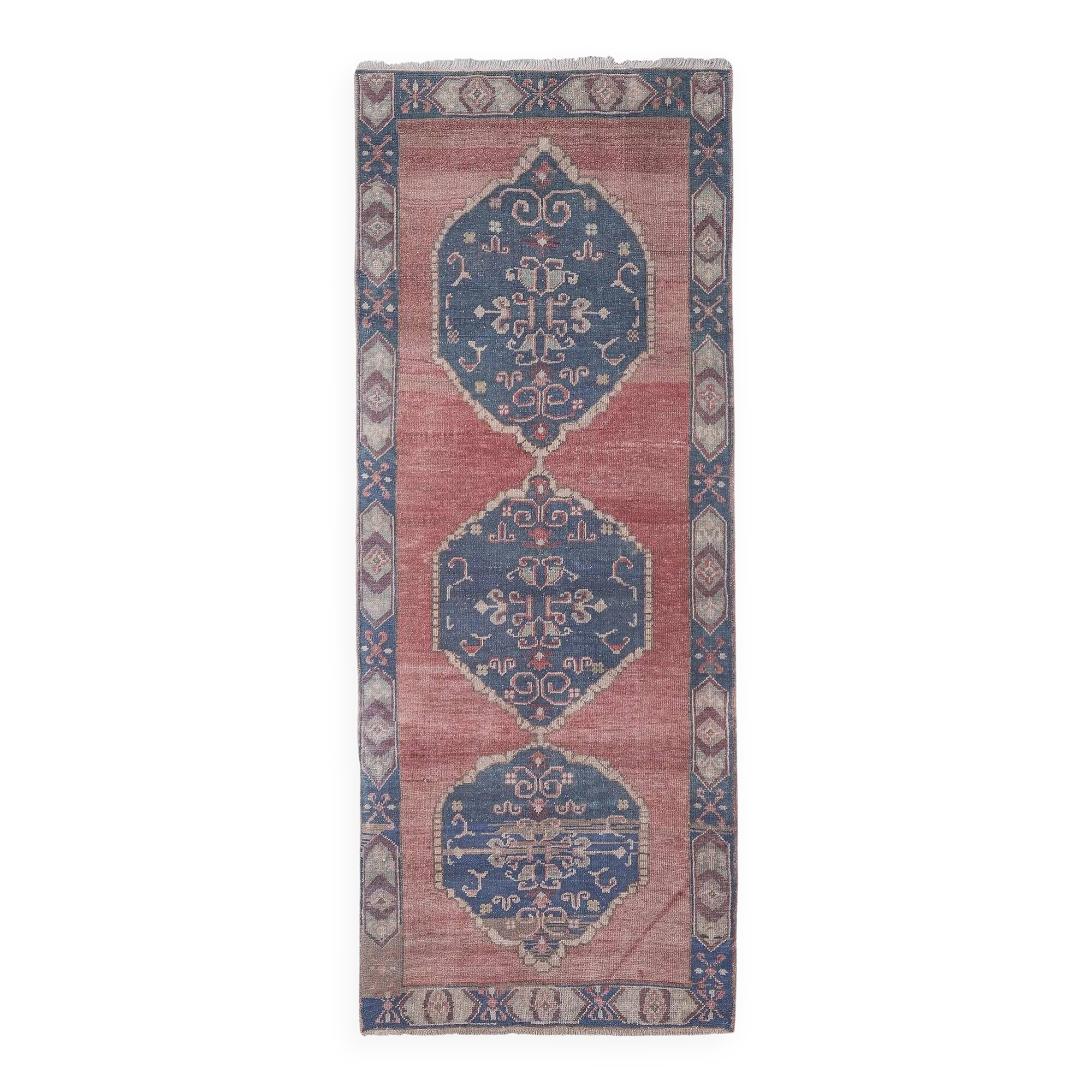 Vintage Turkish hallway rug 101x262 cm