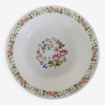 Plat Rond Creux Arcopal Décor Floral Vintage