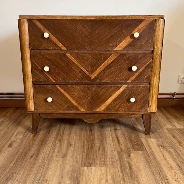 Commode marquetée  3 tiroirs