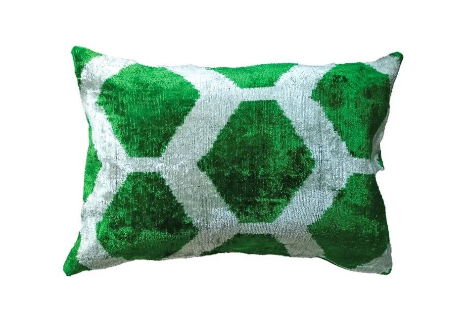 Ikat velvet cover in silk