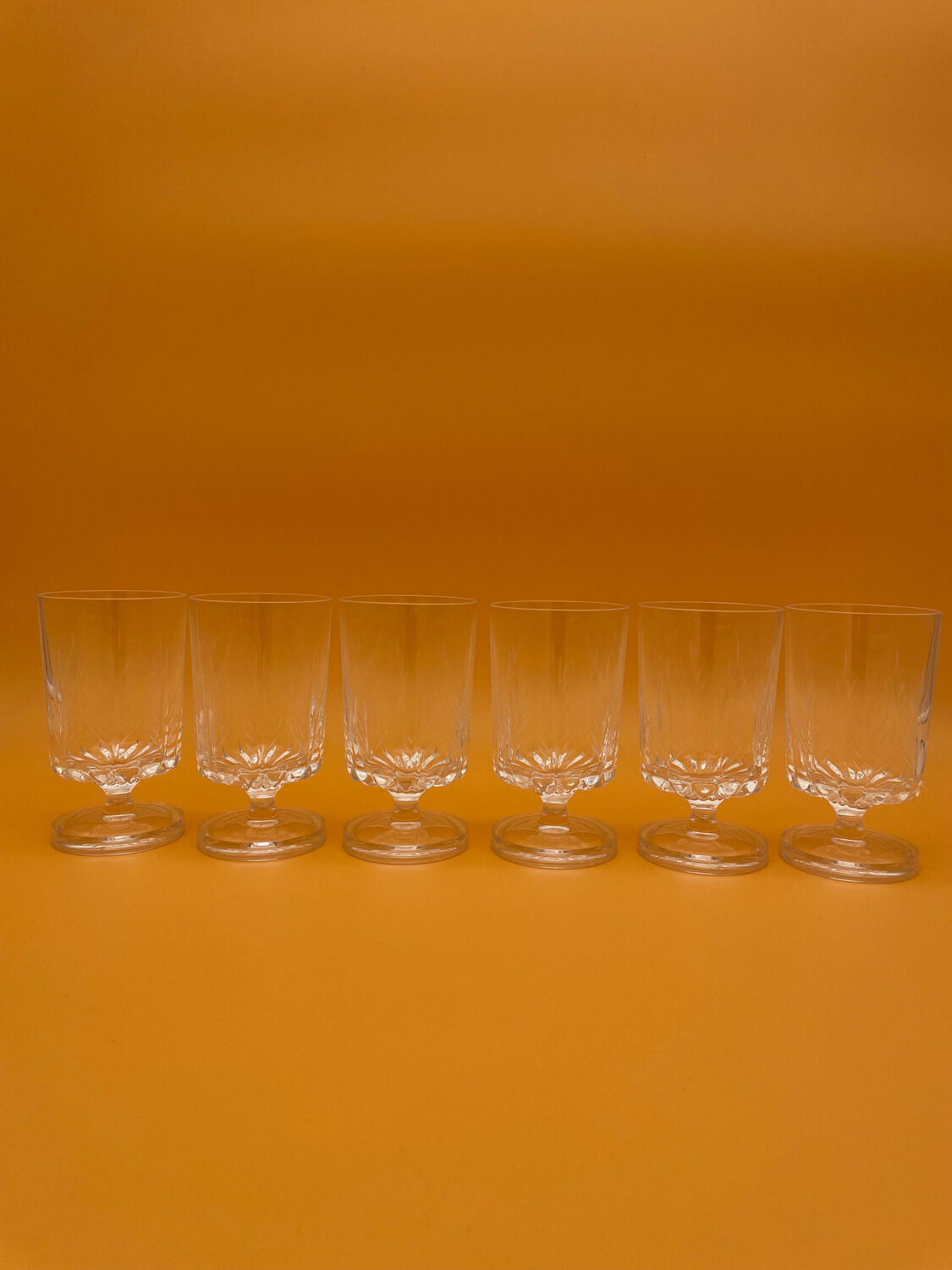 Engraved crystal stemmed glasses