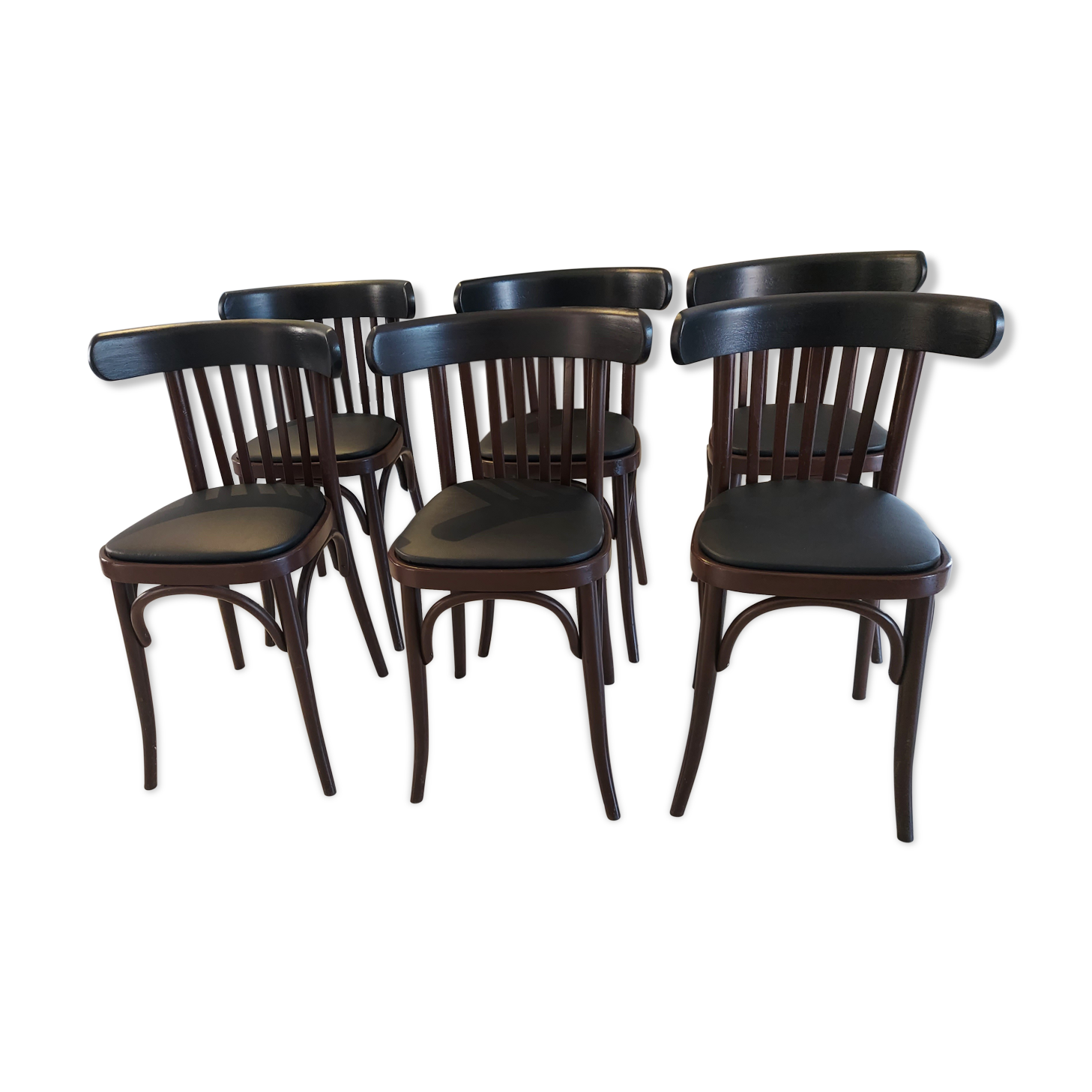 Suite of 6 chairs from vintage bistrot 1960s