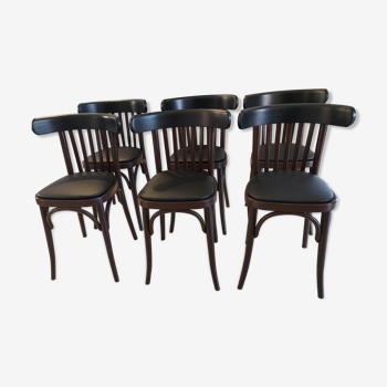 Suite de 6 chaises de bistrot vintage années 1960