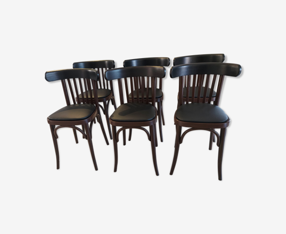 Suite de 6 chaises de bistrot vintage années 1960
