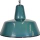 Large Industrial Petrol Enamel Factory Pendant Lamp, 1960s