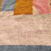 Multicolored handcrafted Berber wool rug, size 150 x 250 cm