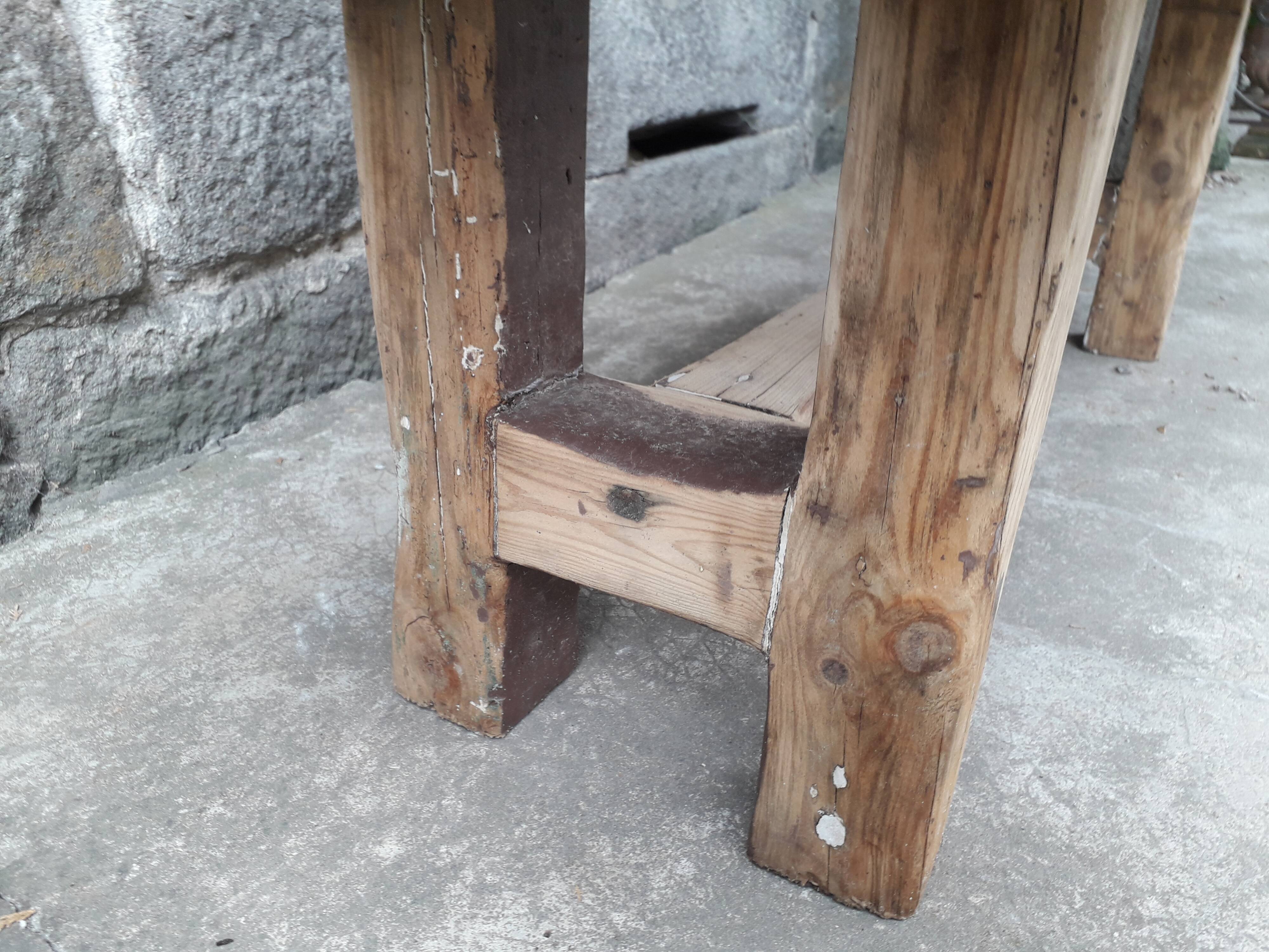 Brutalist solid oak coffee table
